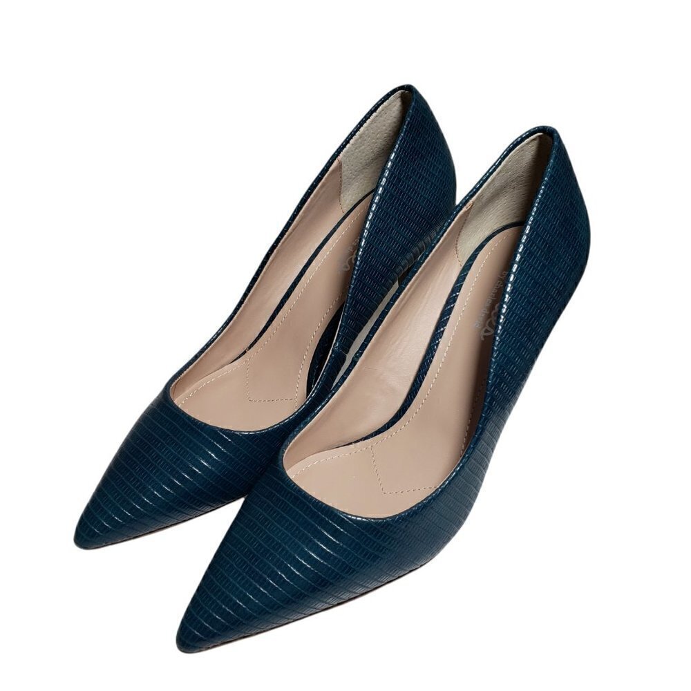 Charles by Charles David Womens Teal Green Slip On Pointed Toe Pumps Heels Sz 8M